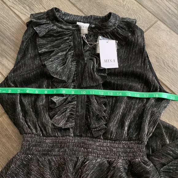 MISA Los Angeles Ilona Midi Dress Metallic Black - Picture 6 of 10